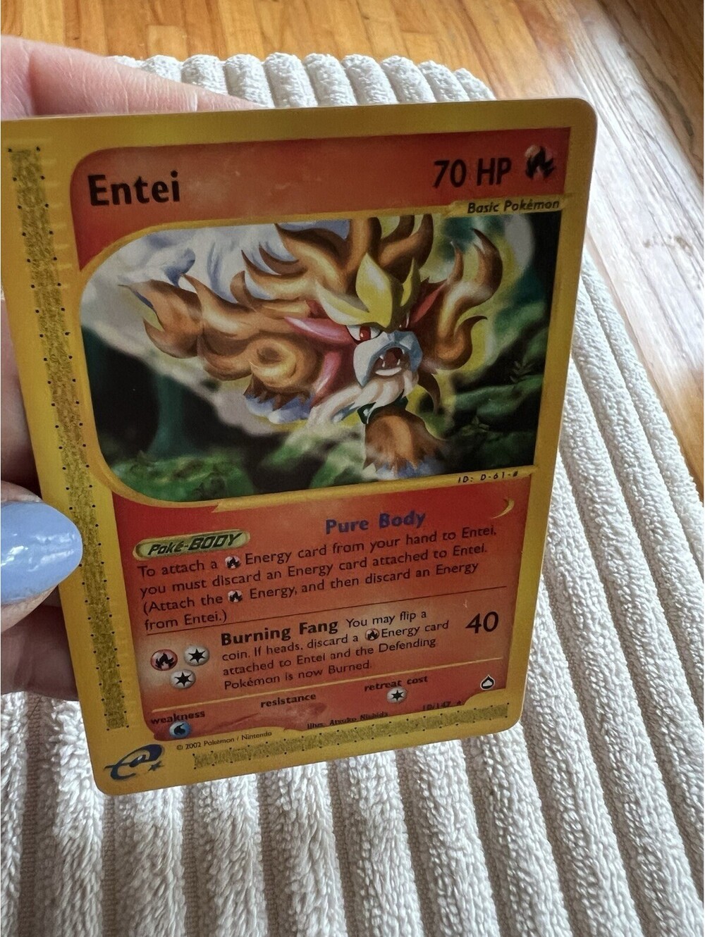 2003 RARE Aquapolis Entei Reverse Non Holo 10/147 Pokemon Card - Picture 4 of 9